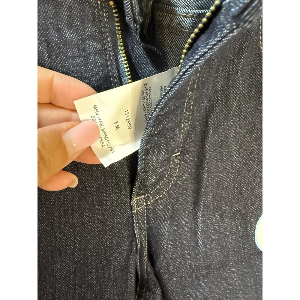 Riders By Lee Womens Mid Rise Capri Jeans Dark Wash Stretch Denim Size 8M‎